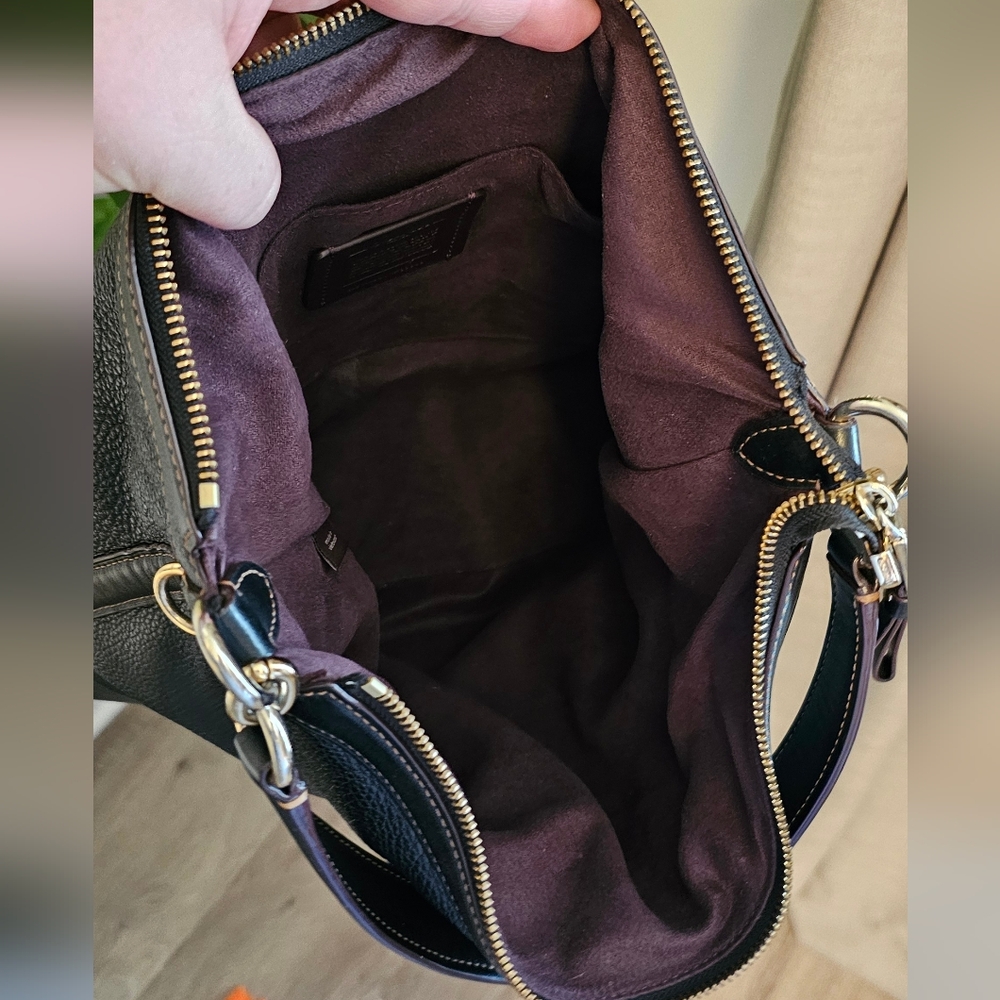 Coach Ivie Pebbled Leather Shoulder Hobo Bag Black F35846 - Picture 4 of 10